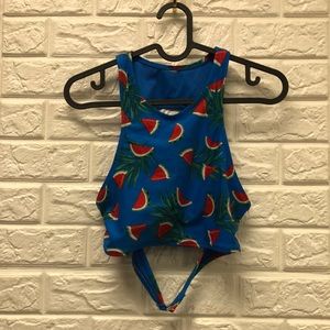Old Navy Watermelon & palm leaves Swim Top‎ size S swim tank top